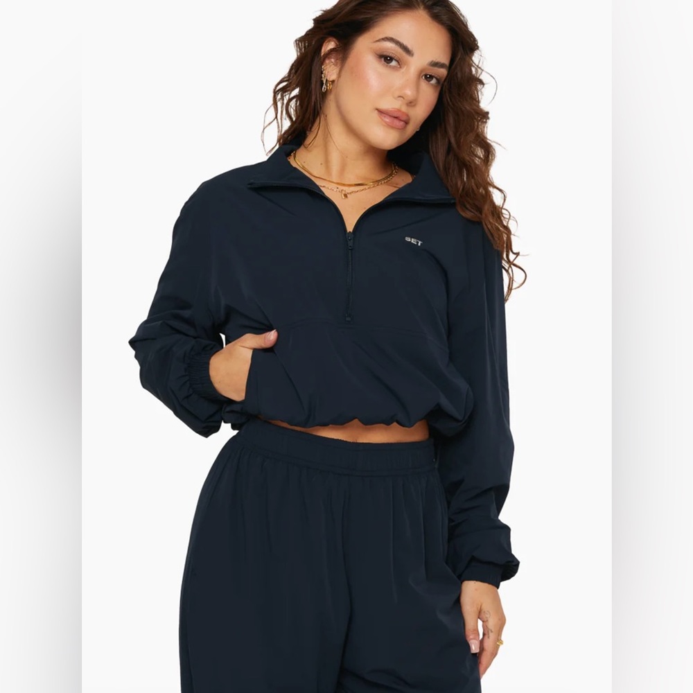 SET ACTIVE NYLON HALF ZIP WINDBREAKER - OXFORD